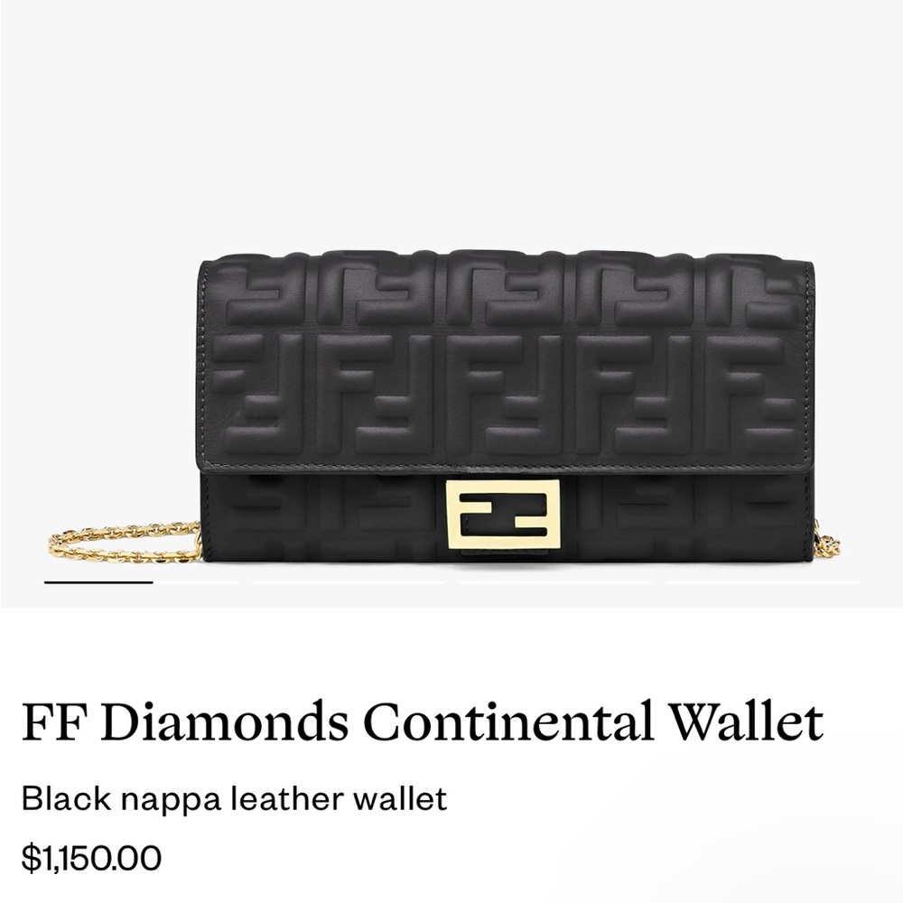 Fendi wallet on chain brand new black